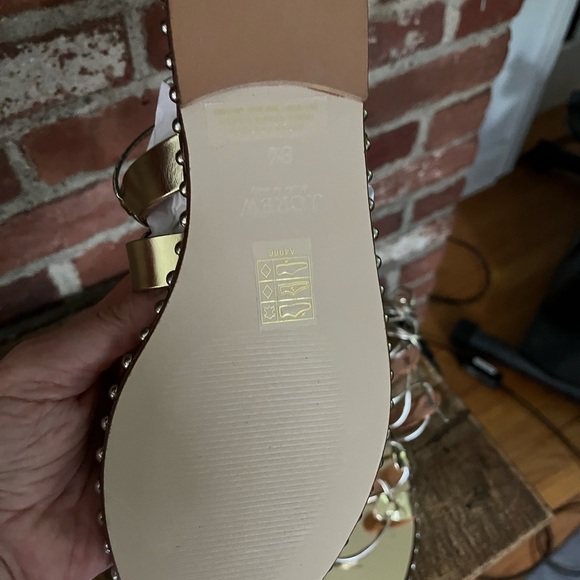 J.Crew gladiator sandals, gold, new made in Italy size 8 1/2 - Picture 4 of 7